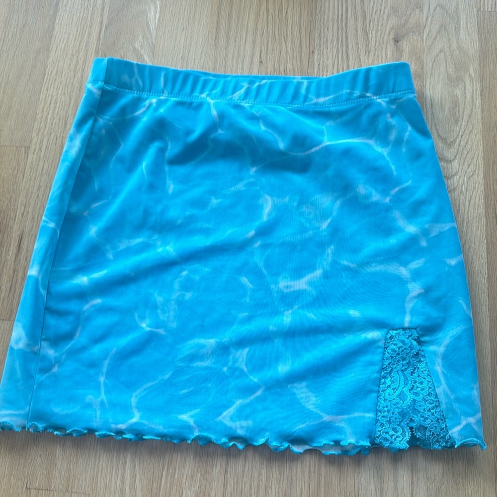 Aqua blue Y2K skirt